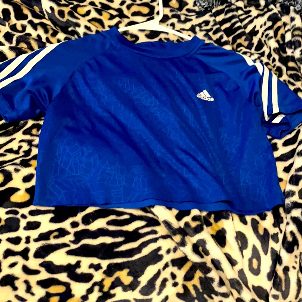 Blue adidas crop top
